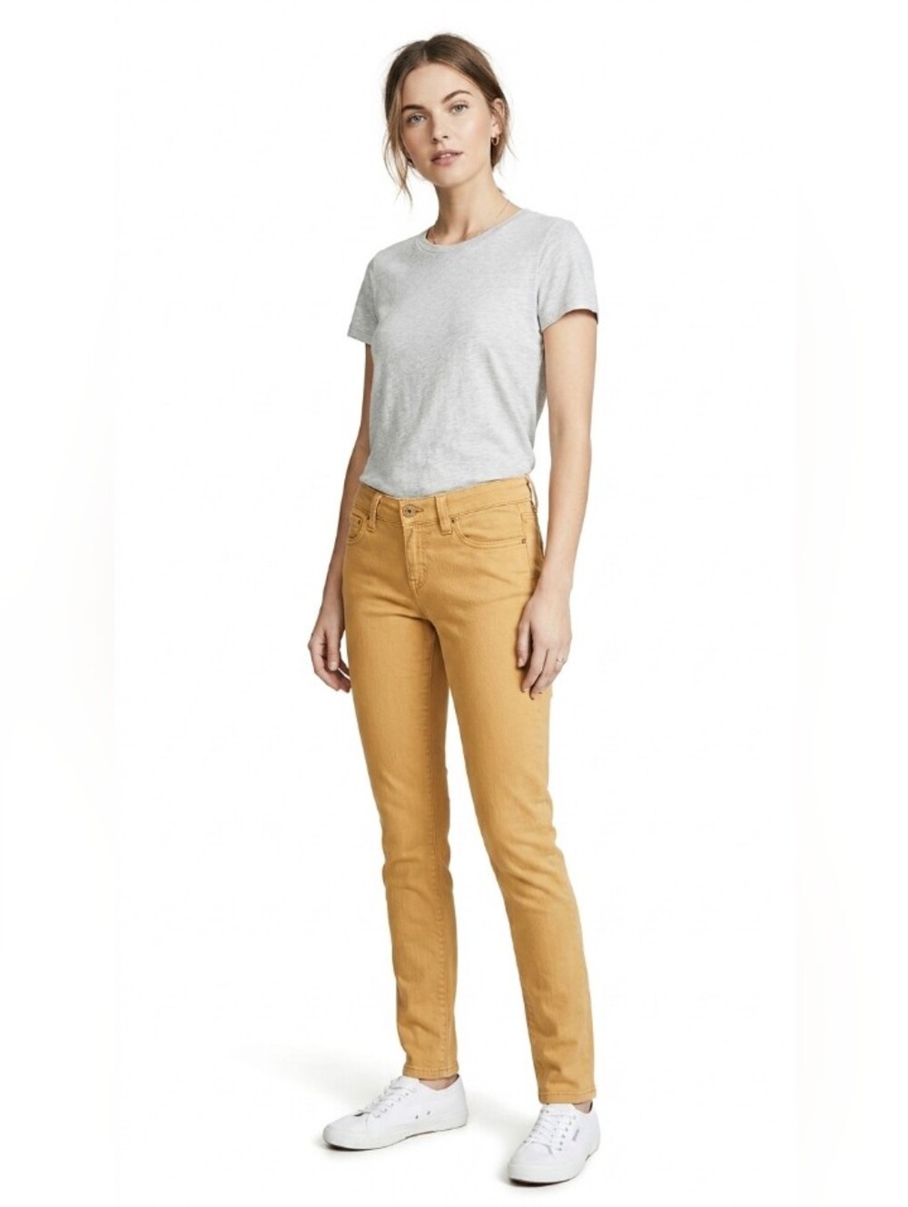 Slim Straight Jeans in Mustard Sz7
